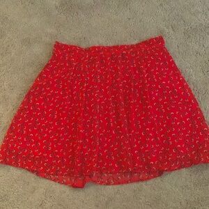 Old Navy - Skirt, size small, red with floral print
